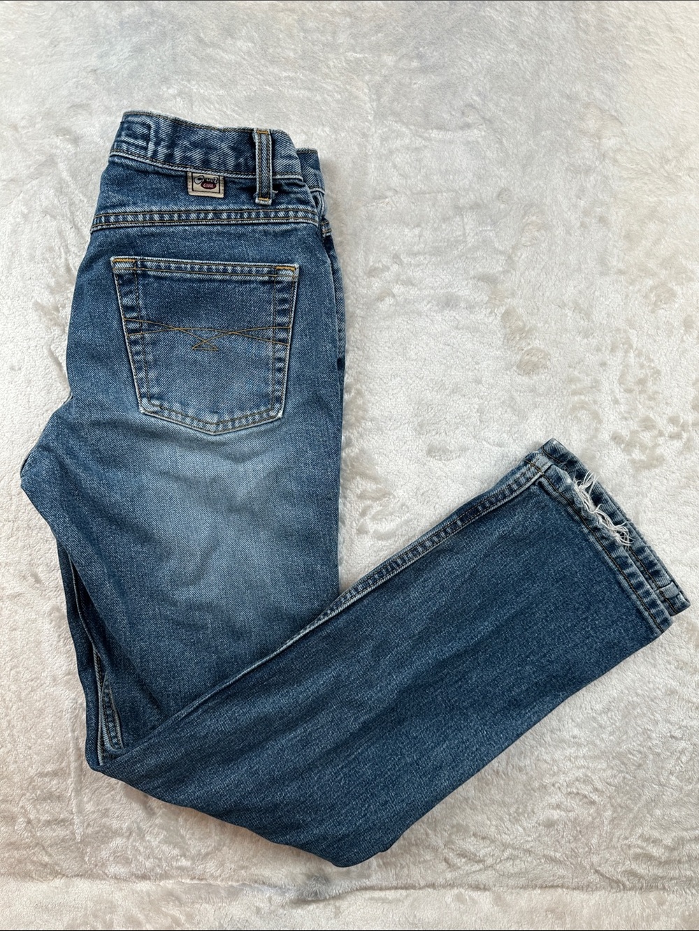 Cruel Girl Women’s 7 Short Low Rise Slim Jeans Distressed Medium Wash Western